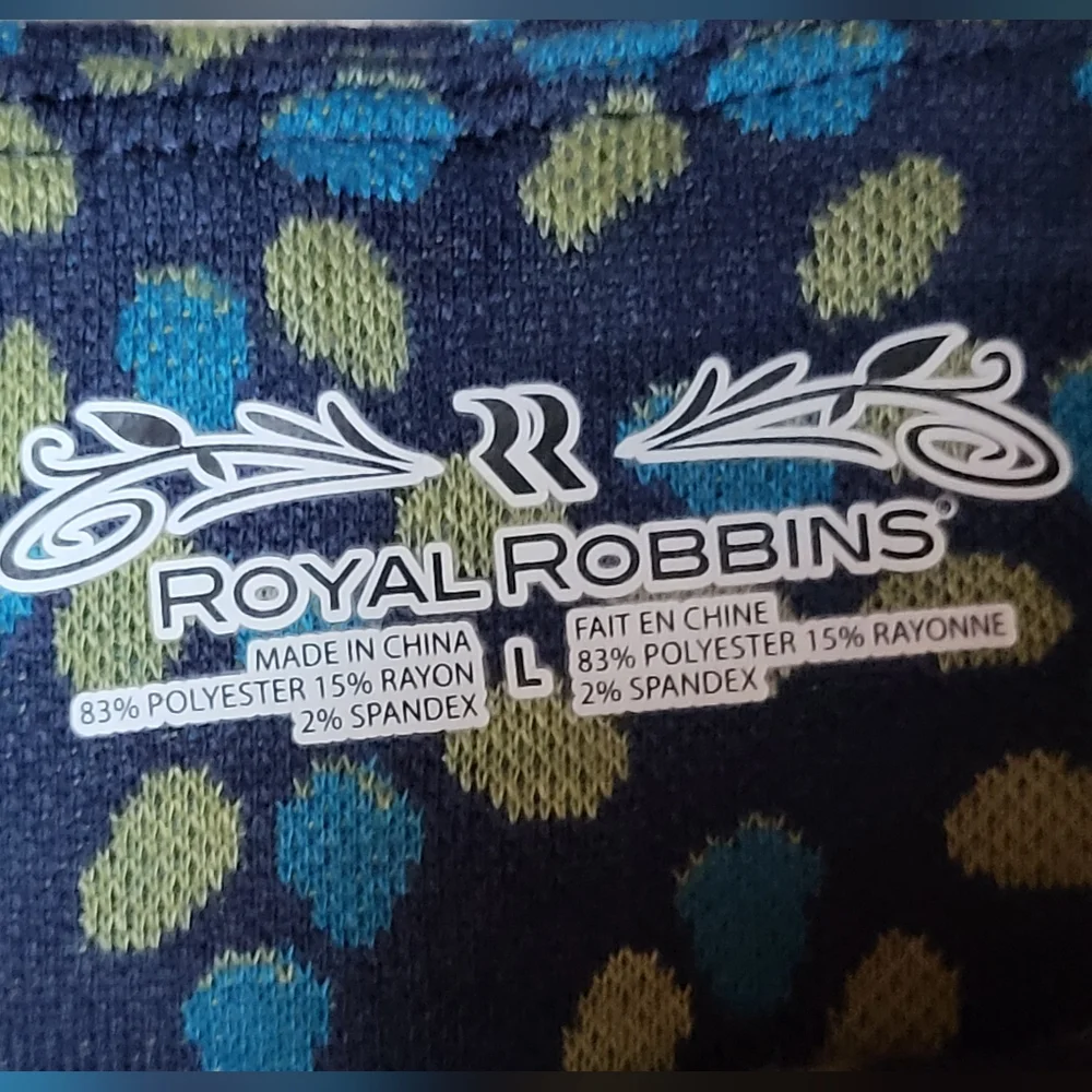 Royal Robbins Blue and Yellow Patterned Stretch A-Line Skirt - Size L - Picture 3 of 5